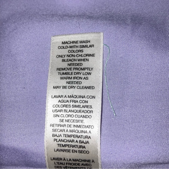 CHICO'S Shirt Women's Large Purple Button Up No Iron TopLightweight 3/4 Sleeves - Picture 5 of 8